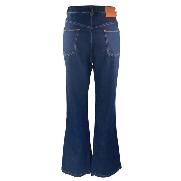 Princess Polly Blue High Waisted Split Hem Flared Bootcut Denim Jeans Pants 6 - Picture 3 of 5